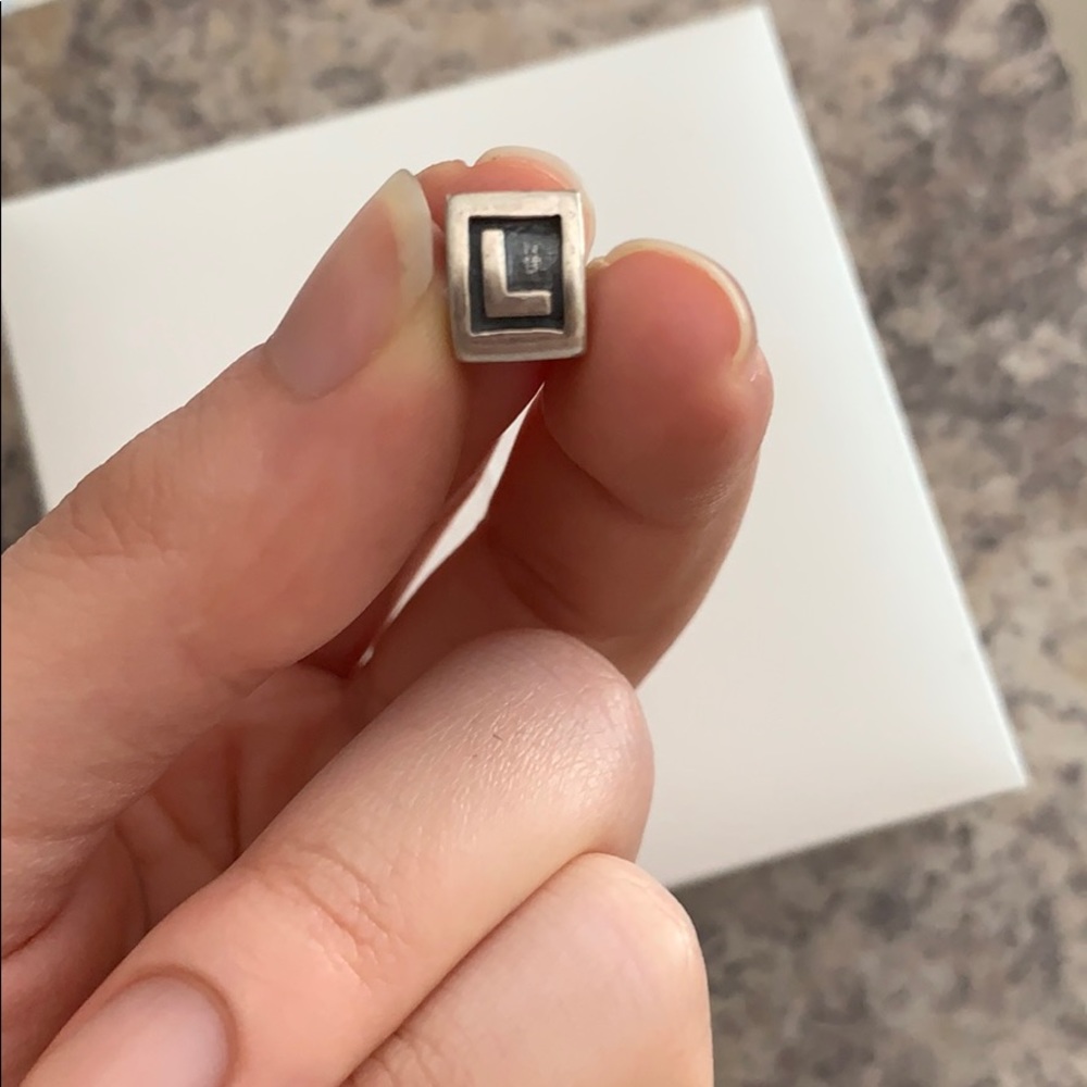 Pandora Retired L Letter Block Charm